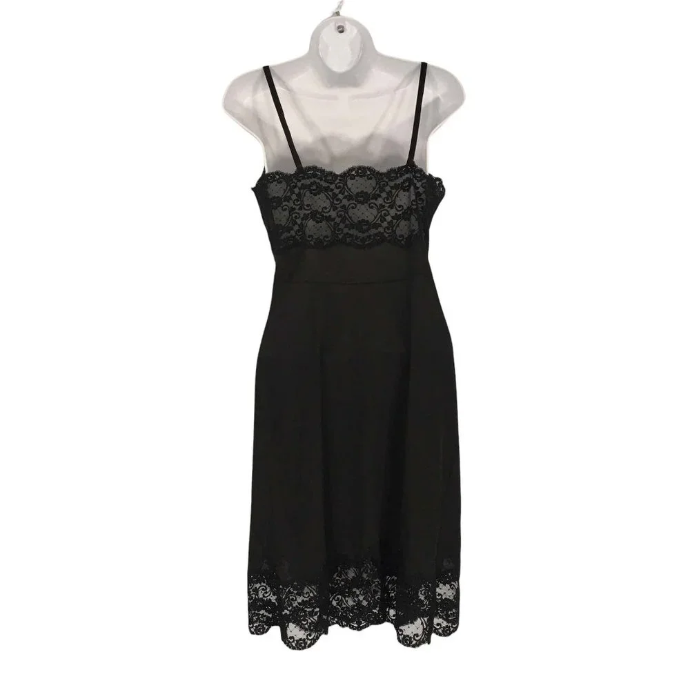 Fischer Heavenly Lingerie Vintage Black Lace Full Slip, 32 bust‎ - Picture 5 of 9